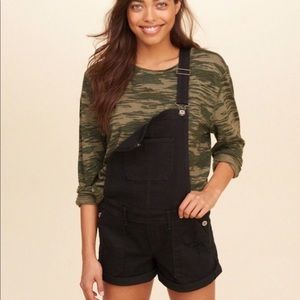 BLACK OVERALL SHORTS